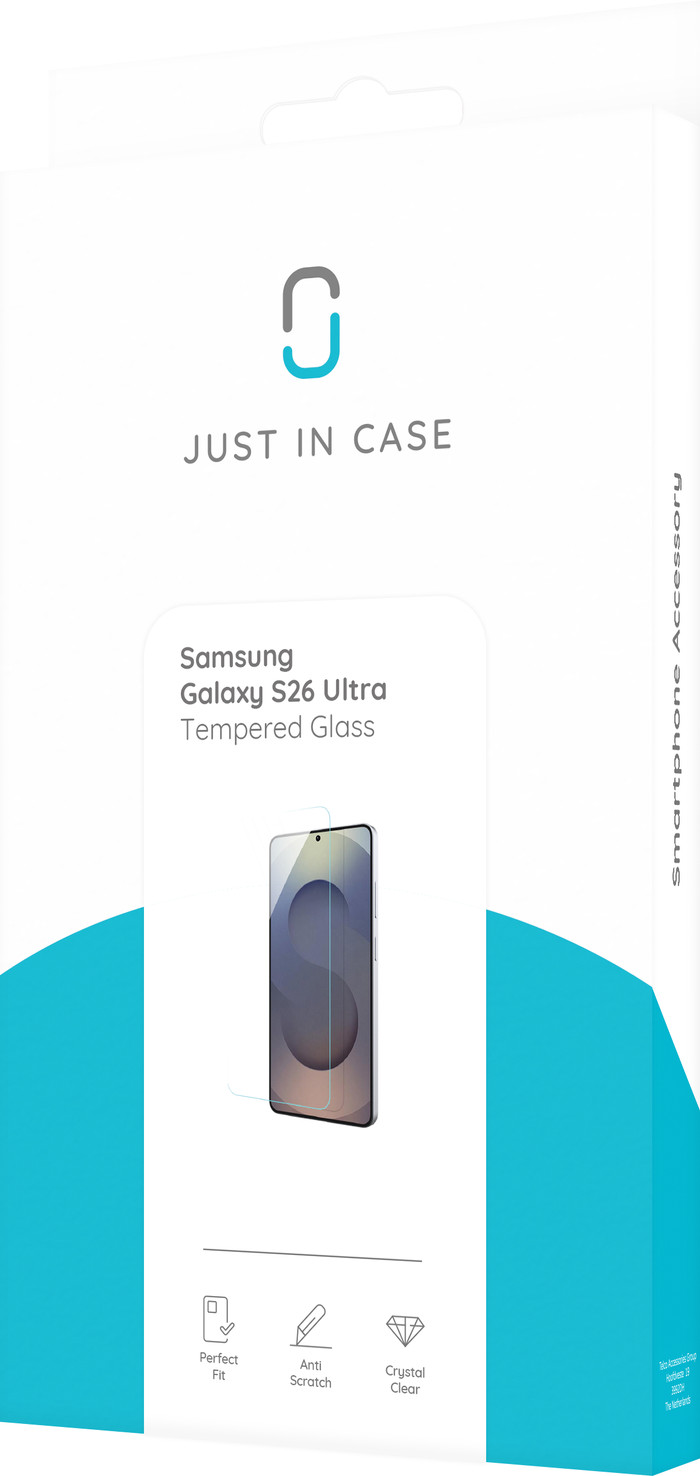 Just in Case Samsung S26 Ultra Screen Protector Tempered Glass packaging