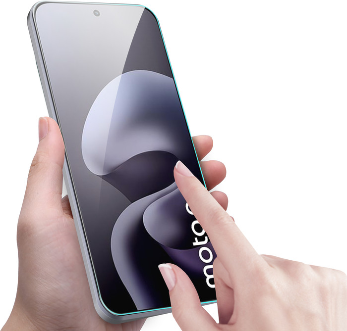 Just In Case Tempered Glass Motorola Moto G67 / G77 / G87 Screenprotector product in gebruik