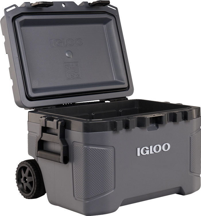 Igloo Trailmate 52 QT Carbonite Roller Cooler front