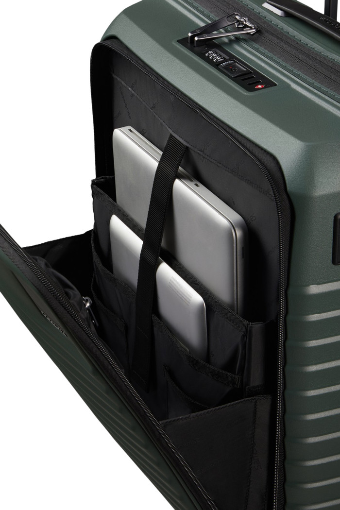 Samsonite Intuo Spinner Easy Access Expandable 55cm Olive Green product in gebruik
