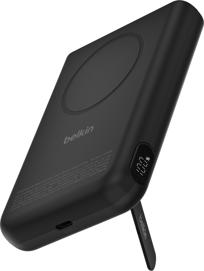 Belkin UltraCharge Pro Draadloze Powerbank met MagSafe 10.000 mAh met Snelladen Zwart rechterkant