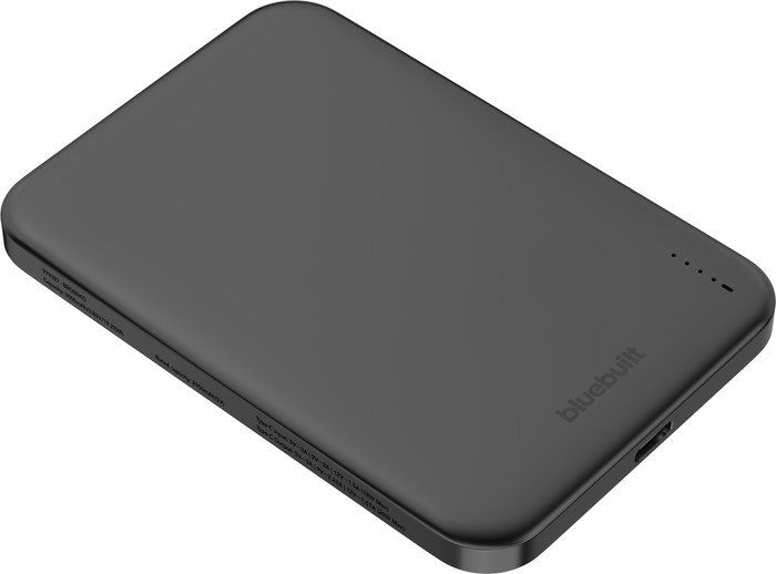 BlueBuilt Draadloze Powerbank met Qi2 en MagSafe 5.000 mAh met Snelladen 20 Watt Grijs bovenkant