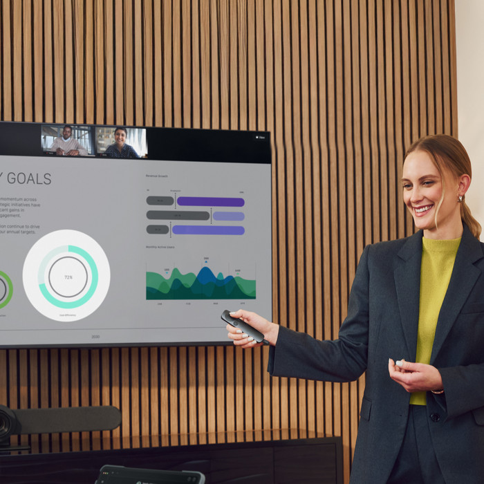Logitech Spotlight 2 Draadloze Presenter Zwart product in gebruik