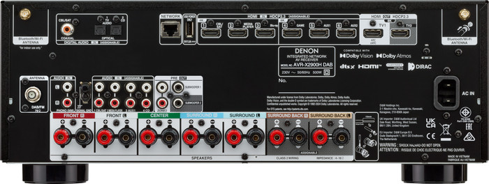 Denon AVR-X2900H DAB achterkant