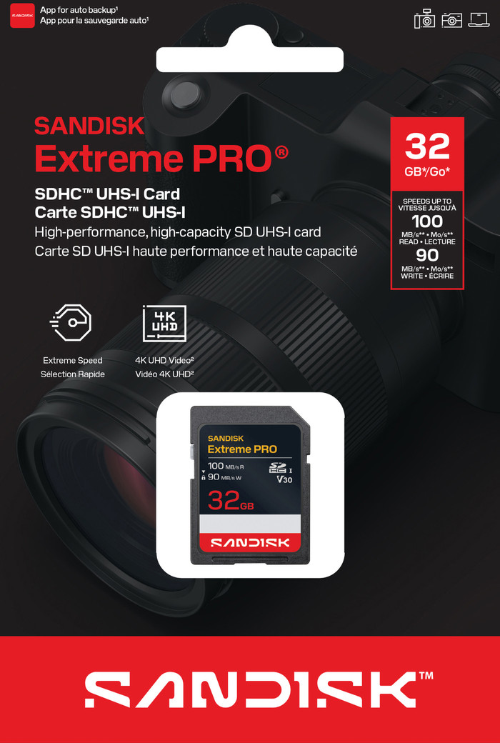 SANDISK Extreme PRO SDHC 32GB 100MB/s verpakking