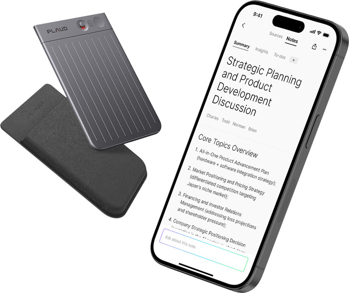 Plaud Note Zwart product in gebruik