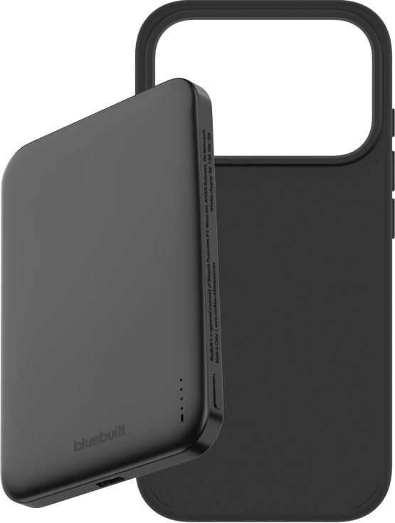 BlueBuilt MagSafe Hoesje iPhone 18 Pro Zwart + Powerbank 5.000 mAh Grijs Main Image