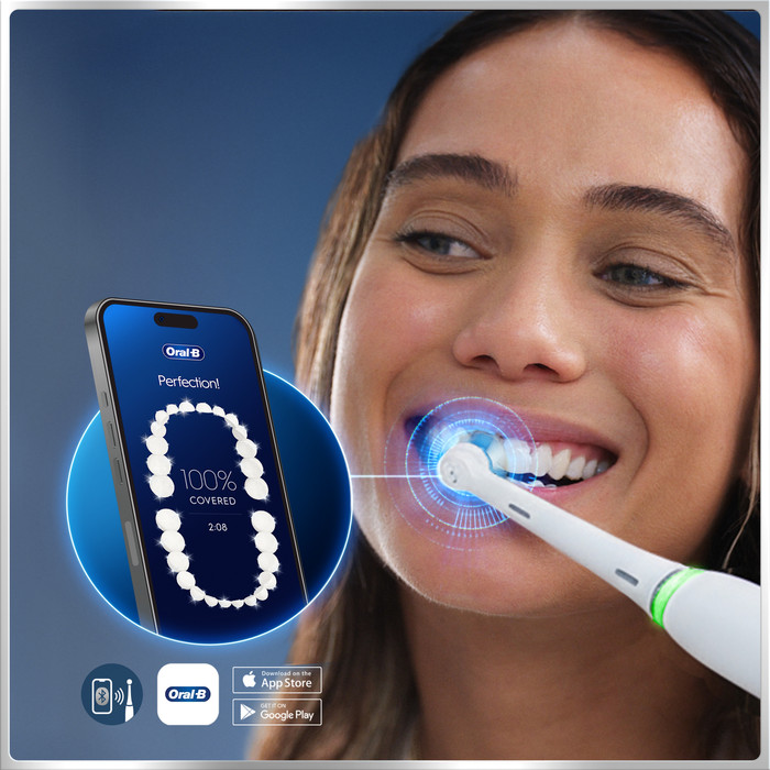 Oral-B iO 6 Grey Luxe Edition product in use