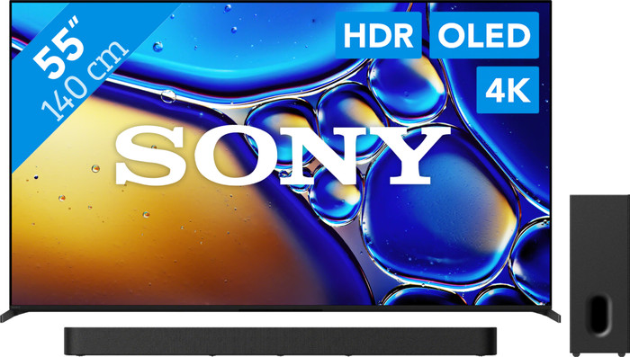 Sony Bravia 8 II 55" QD-OLED (2025) + Sony Bravia Theatre Bar 7 Zwart Main Image