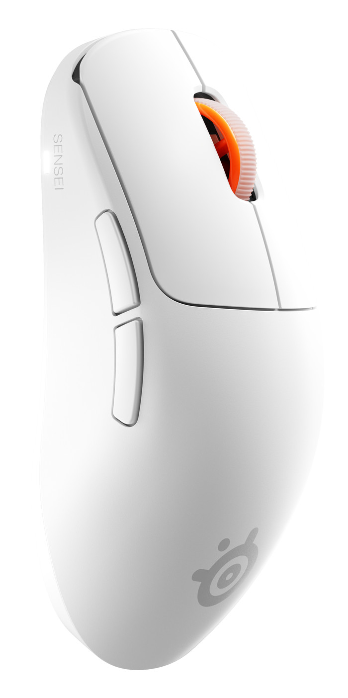 SteelSeries Sensei Pro WL Mini Draadloze Gaming Muis Wit linkerkant