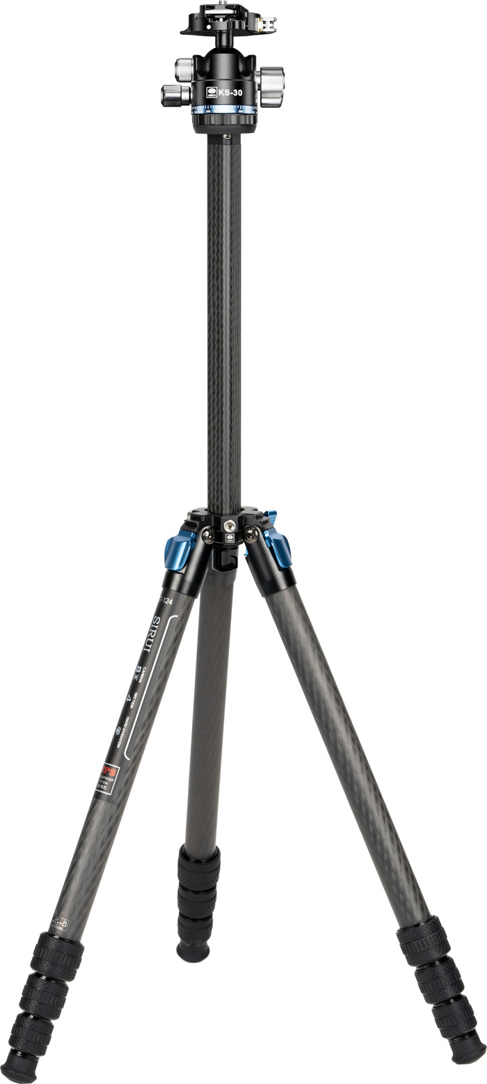 Sirui Waterproof Carbon Travel Tripod ST-124 + KS-30 balhoofd voorkant