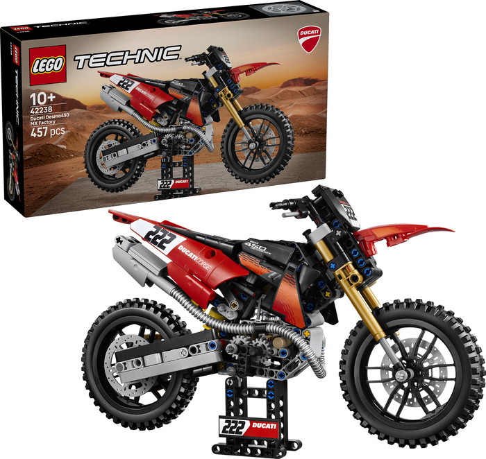 LEGO Technic Ducati Desmo450 MX Factory Motorcycle 42238 rechterkant