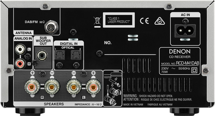 Denon D-M41DAB Brown back