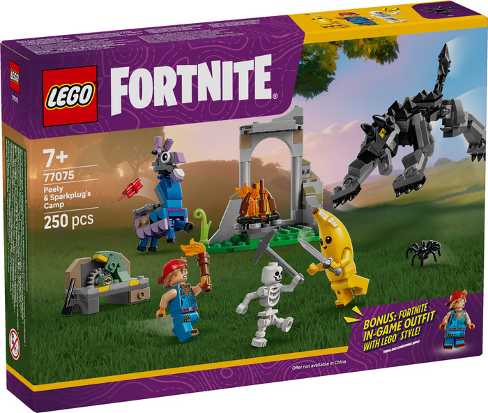 LEGO Fortnite Peely en Sparkplugs kamp 77075 verpakking