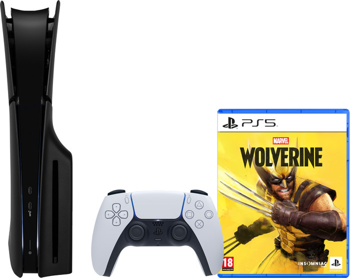 PlayStation 5 Slim Disc Edition + Marvel's Wolverine + Covers Zwart Main Image