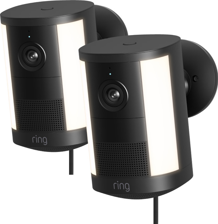 Ring Spotlight Camera 2e Generatie Stekker Zwart Duo Pack Main Image
