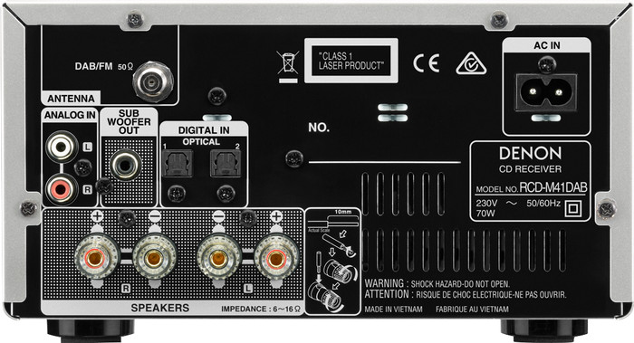 Denon D-M41DAB Silver back