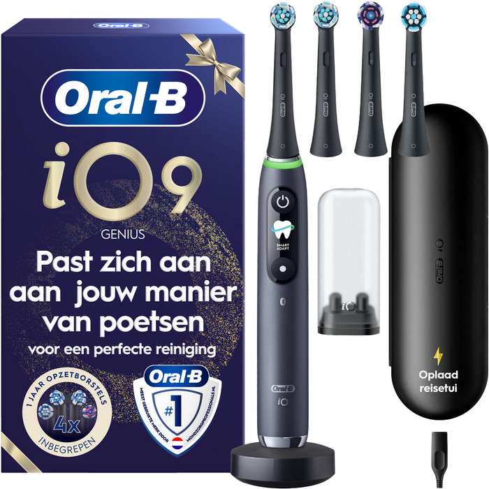 Oral-B iO 9 Zwart met 4 opzetborstels accessoire