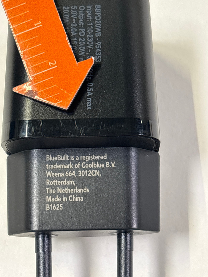 BlueBuilt Power Delivery Oplader met Usb C Poort 20W Zwart 