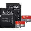 Sandisk MicroSDHC Ultra 32GB 98MB/s CL10 A1 + SD adapter Duo Pack