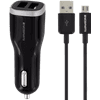 Mobiparts Autolader Dual USB 2.4A Micro USB Zwart