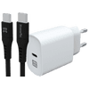 XtremeMac Power Delivery Charger 20W White + USB-C Cable 1.5m Plastic Black