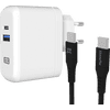 XtremeMac Power Delivery Charger with 2 USB Ports 30W White + USB-C Cable Plastic 1.5m