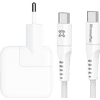 Apple Power Delivery Charger 30W + XtremeMac USB-C Cable 2.5m Nylon White