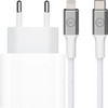 Apple Power Delivery Charger 20W + BlueBuilt Lightning Cable 1.5m Nylon