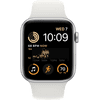 Apple Watch SE (2022) 4G 44mm Zilver Aluminium Witte Sportband