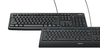 Logitech wired keyboard and ergonomic keyboard with numeric keypad