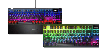 Mechanical keyboard and a wireless keyboard side by side