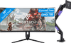 Vortech Pro 34 inch Quad HD Curved + Vortech Monitorarm met Gasveer