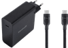 BlueBuilt 140W GaN USB-C Charger Black + USB-C cable 240W 2m Nylon Black
