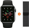 Apple Watch Series 5 44mm Space Gray Black Sport Band + Watch strap Milanese Space Black