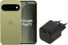 Google Pixel 11 256GB Groen 5G + BlueBuilt Oplader met Usb C Poort 30W Zwart