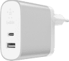 Belkin Dual Oplader Zonder Kabel 2 Usb Poorten 27W Power Delivery 3.0 Wit