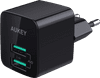 Aukey Usb A Thuislader met 2 Poorten 4,8A Zwart