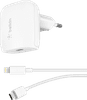 Belkin Power Delivery Oplader 18W + Lightning Kabel 1,2m Kunststof
