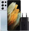 Samsung Galaxy S21 Ultra 128GB Zilver 5G + Samsung Snellader Zonder Kabel 25W