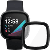 Fitbit Sense Carbon/Graphite + PanzerGlass Fitbit Sense, Versa 3 Screen Protector Glass Bl