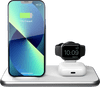 ZENS 3-in-1 Draadloze Oplader 10W met Standaard en Apple Watch Oplader Wit