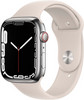 Apple Watch Series 7 4G 45mm Zilver Rvs Crème Sportband
