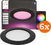 Philips Hue Inbouwspot Slim 6-Pack - White and Color - 170mm - Zwart
