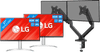 LG 27UP83AK-W Duo Pack + BlueBuilt Monitorarm Mechanische Veer voor 2 Monitoren