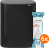 Brabantia Bo Touch Bin 2 x 30 Liter Matt Black + Vuilniszakken (120 stuks)