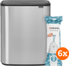 Brabantia Bo Touch Bin 2 x 30 Liter Rvs Fingerprint Proof + Vuilniszakken (120 stuks)