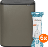 Brabantia Bo Touch Bin 2 x 30 Liter Platinum + Vuilniszakken (120 stuks)