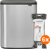 Brabantia Bo Touch Bin 60L Stainless Steel Fingerprint-Proof + Trash Bags (120 Units)