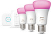 Philips Hue White and Color Starter Pack E27 met 3 lampen, dimmer + Bridge